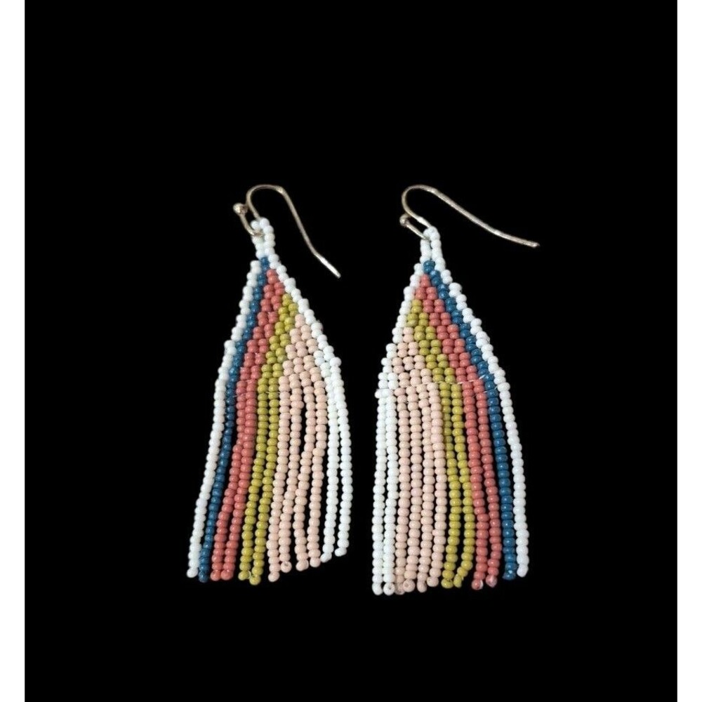 Boho Fringe Beaded Drop Earrings